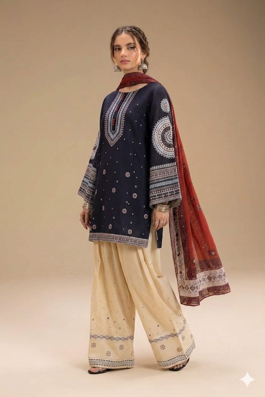 BRAND:*JAZMIN* lawn embroidered hit code unstitched 3pc | DC Free on Advance payment only