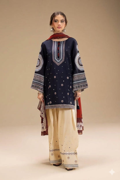 BRAND:*JAZMIN* lawn embroidered hit code unstitched 3pc | DC Free on Advance payment only