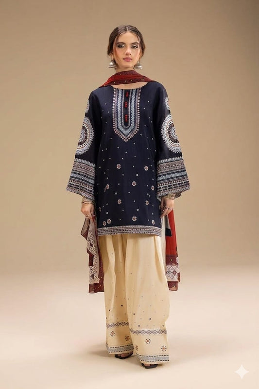 BRAND:*JAZMIN* lawn embroidered hit code unstitched 3pc | DC Free on Advance payment only