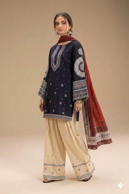BRAND:*JAZMIN* lawn embroidered hit code unstitched 3pc | DC Free on Advance payment only