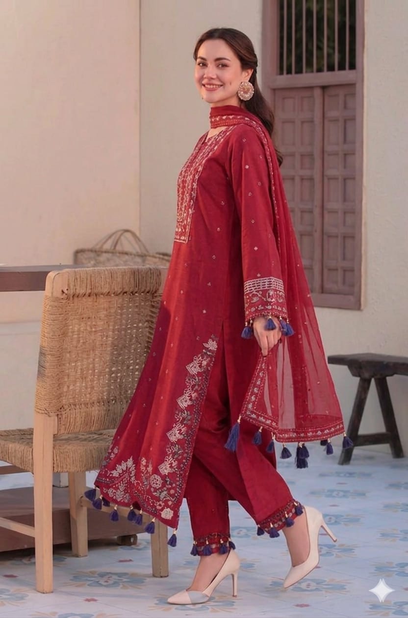 BRAND:*JADE* lawn embroidered luxury unstitched 3p | DC Free On Advace pyment Only